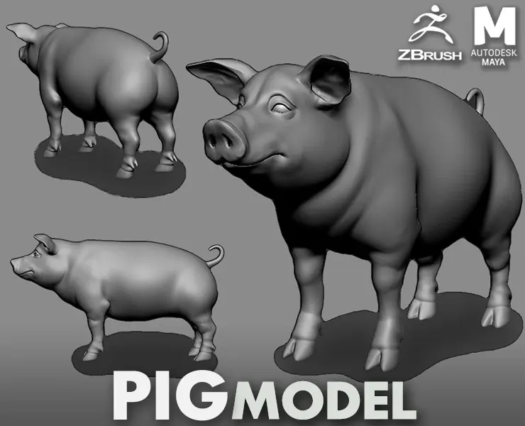 Pig - Topology + UV Map