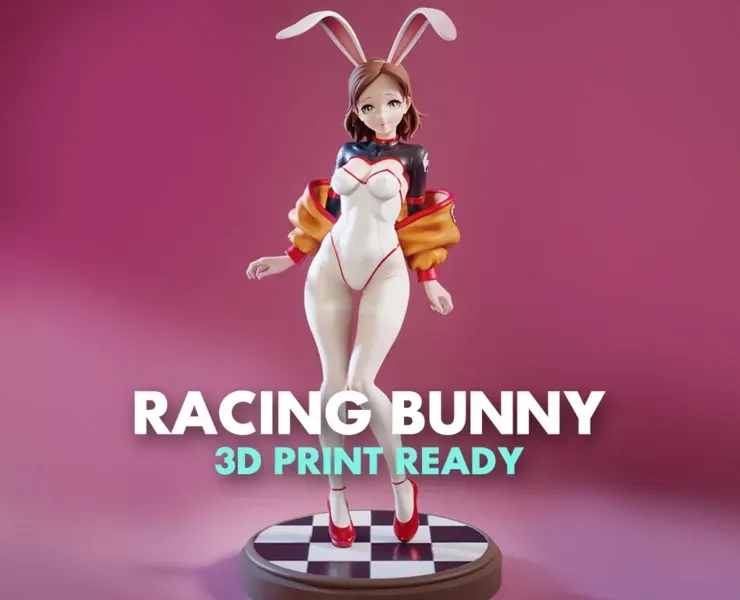 Anime Racing Bunny Girl - 3D Print Ready