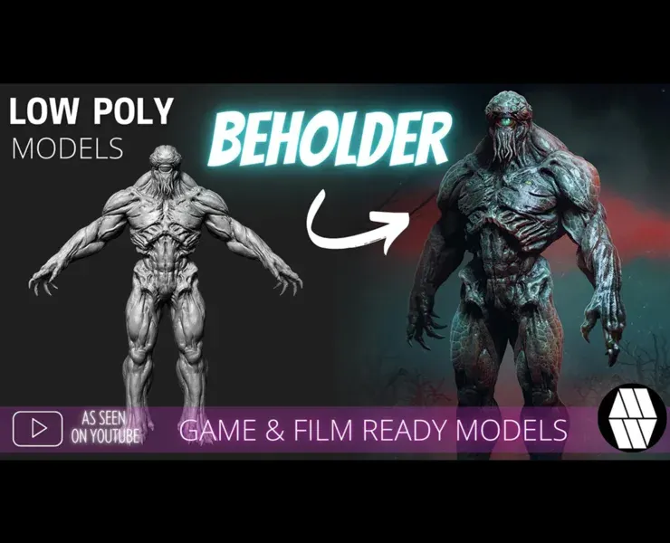 Game & Film Ready: Beholder Low Poly FBX Models