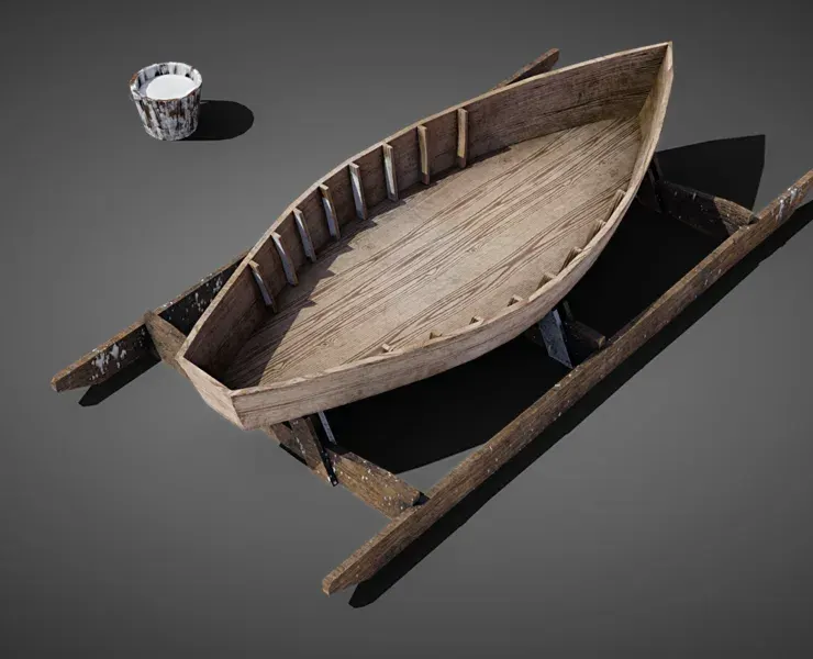 Medieval boatmaker props