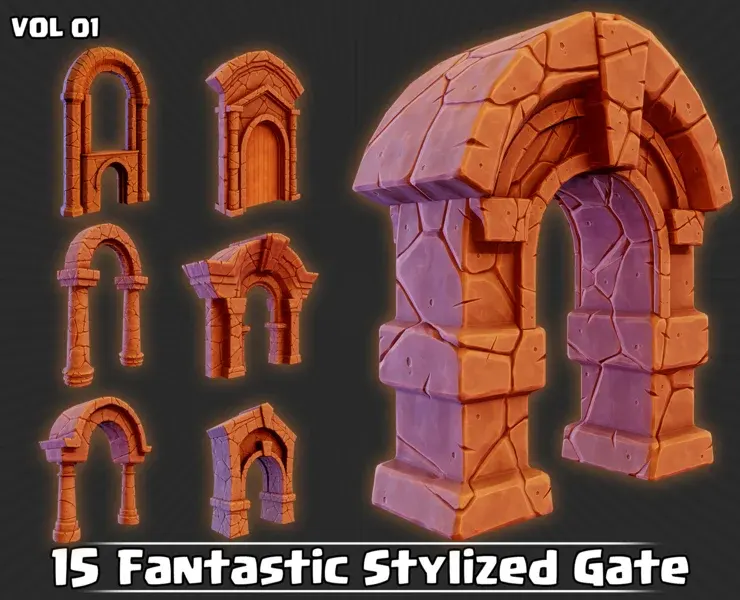 15 Fantastic Stylized Gates Game Ready VOL01