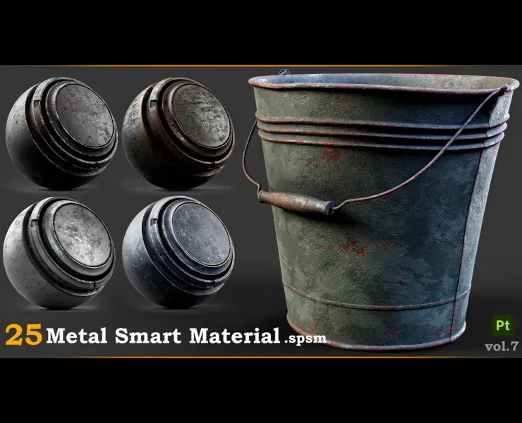 25 Metal Smart Material for Substance 3D Painter_Vol.7