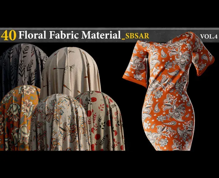 40 Floral Fabric Material_SBSAR vol.4