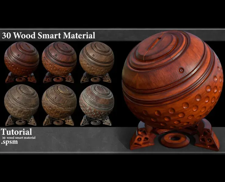 30 Wood Smart Material Vol.1 + tutorial