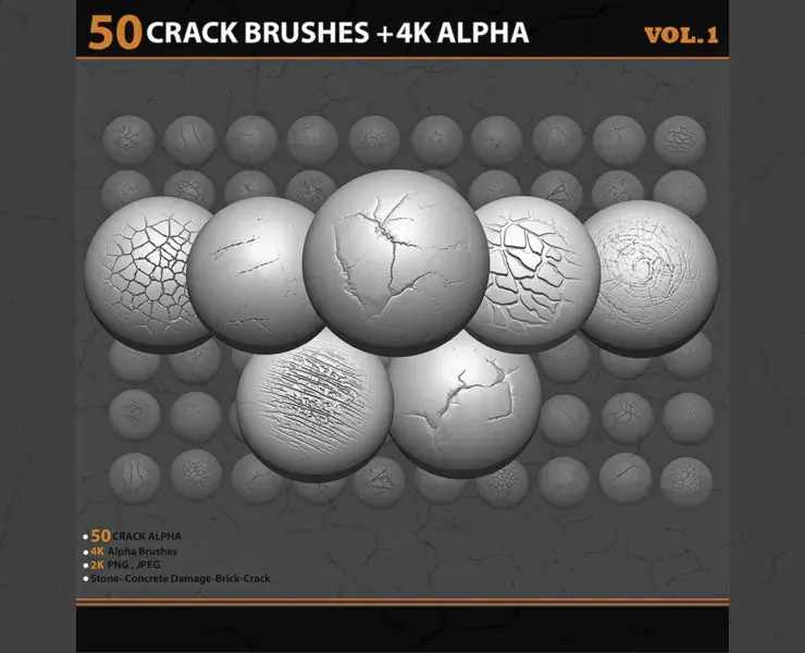 50 crack brushes+4k alpha