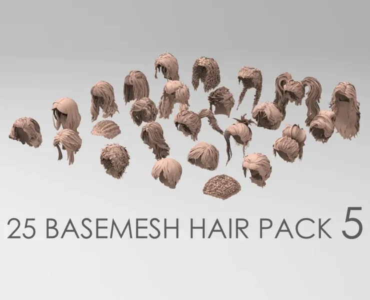 25 basemesh hair pack 5