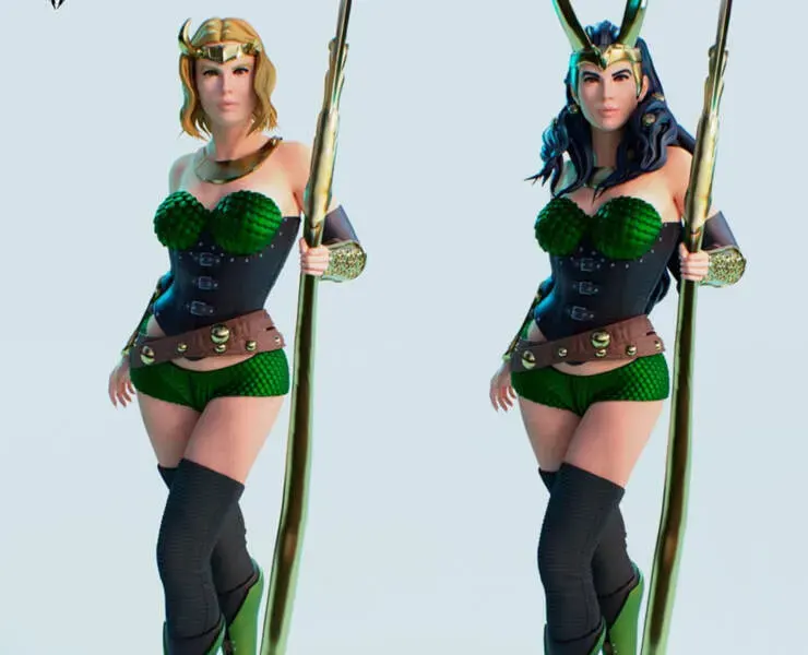 Lady Loki Versions Figure 3D Print Model