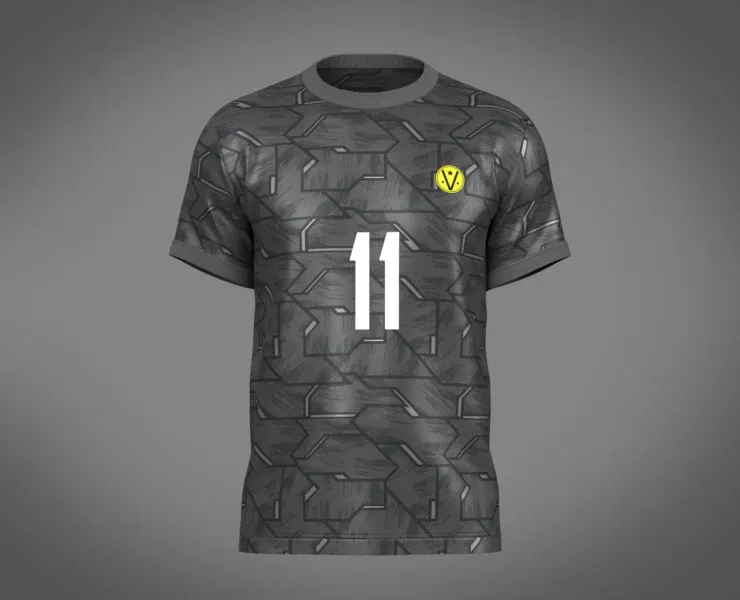 Soccer Football Black with Gray Jersey Player-11 | Marvelous / Clo3d / obj / fbx