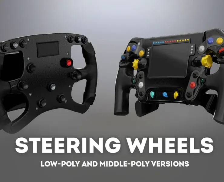 Two Formula 1 Steering wheels