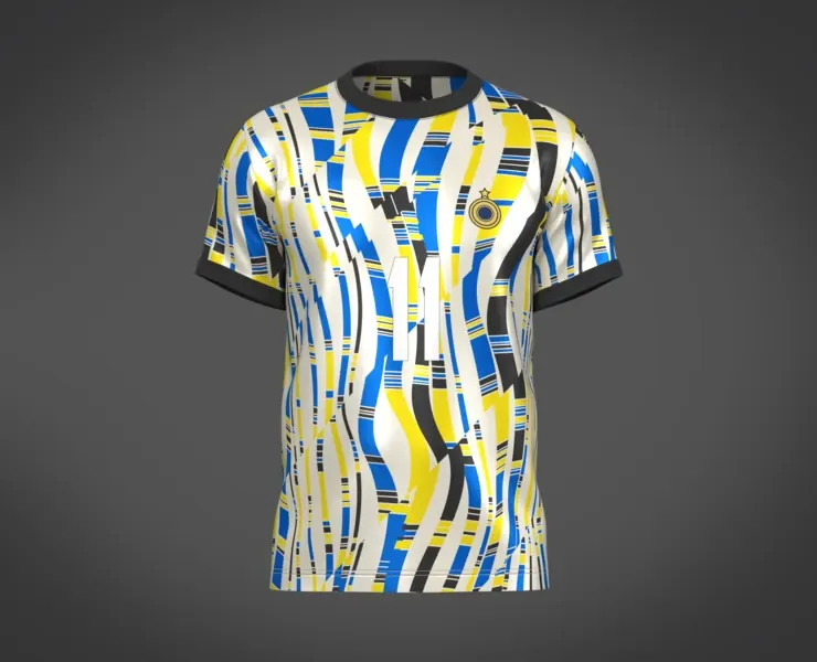 Soccer Football White and Yellow Jersey Player-11 | Marvelous / Clo3d / obj / fbx