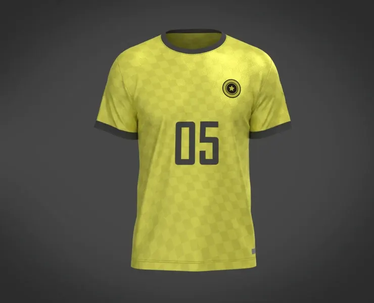 Soccer Yellow Jersey Player-05 | Marvelous / Clo3d / obj / fbx