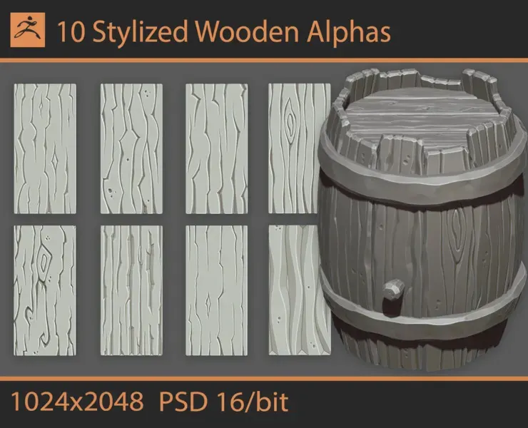 Stylized Wooden Alphas V.1