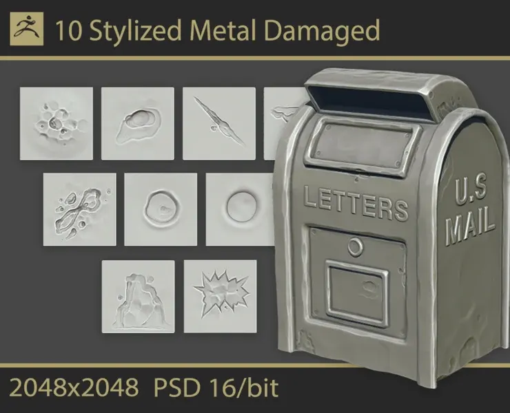 Stylized Metal Damaged Alphas