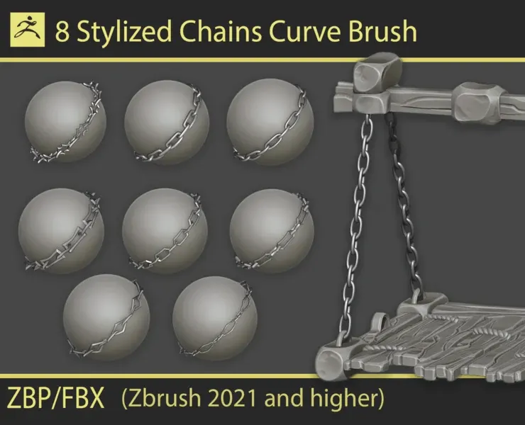 Stylized Chains Curve Brushes