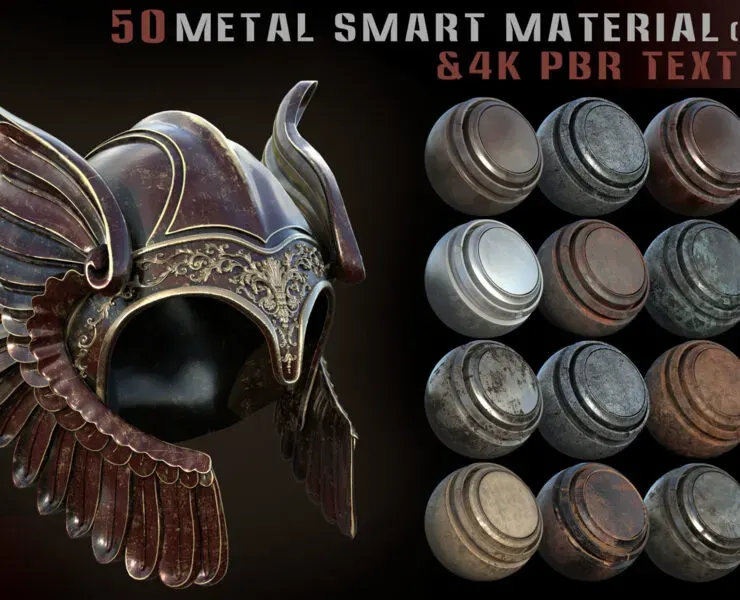 50 metal smart materials + 4k pbr textures - vol 2