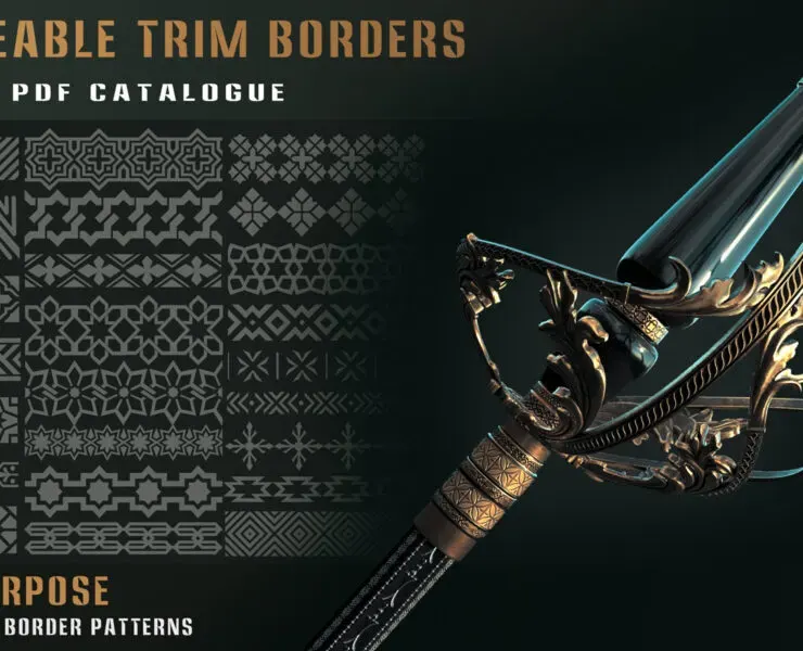 300 tileable trim border patterns-vol01