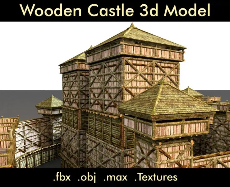 Wooden Castle- 3d Model