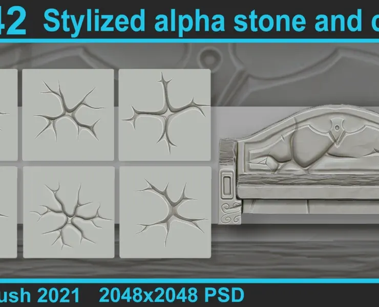 Stylized alpha stone and cracks