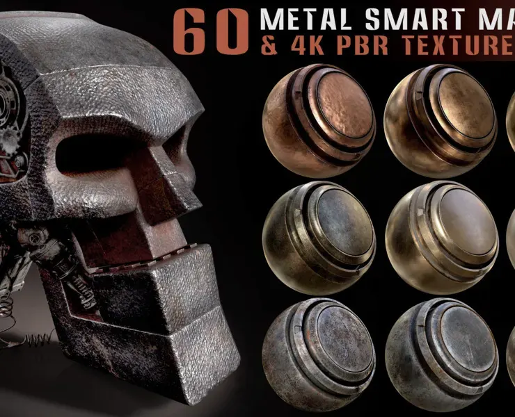 60 Metal Smart Materials & 4k PBR Textures - Vol. 13