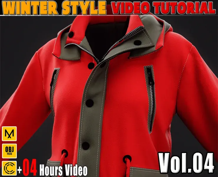 winter style + Clo3D/Marvelous + Video Tutorial + ZPRJ + OBJ + UV+ Texture Vol.04