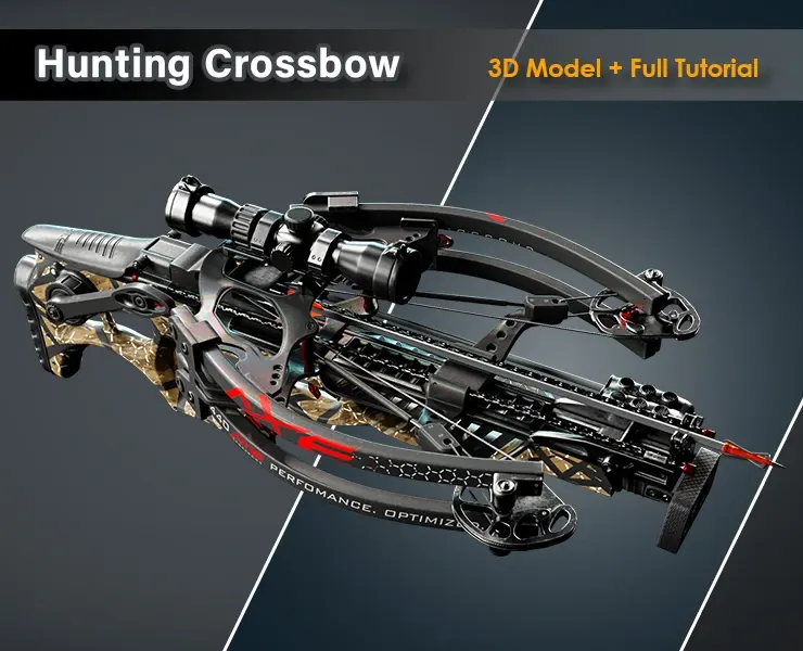 Hunting Crossbow / 3D Model + Full Tutorial