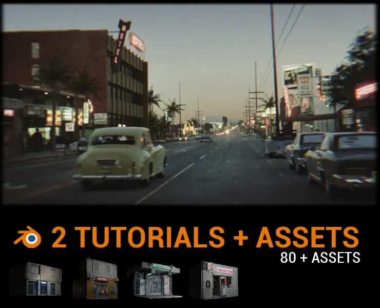 Blender Master Course - City Environment And Car-2 Courses + Asset Packs