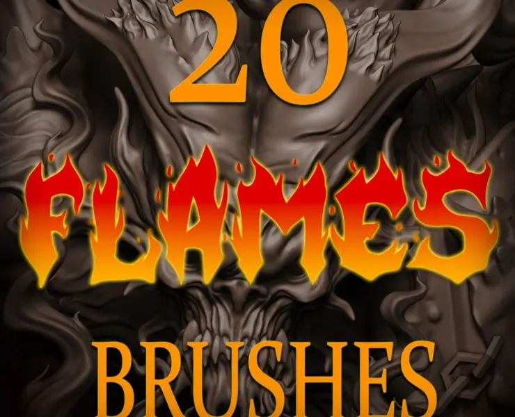 Zbrush + Blender 20 Flames Brushes