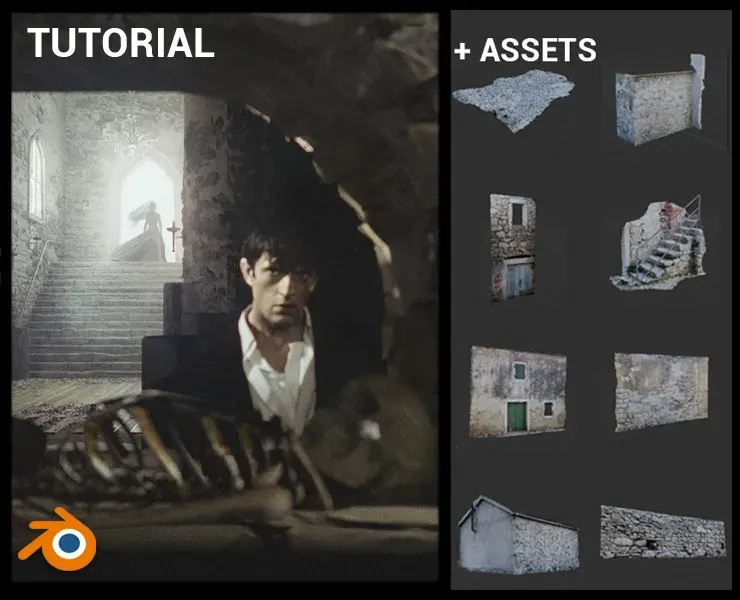 Tutorial - Creating Realistic Horror Scene In Blender + 37 Photoscanned Stone Assets