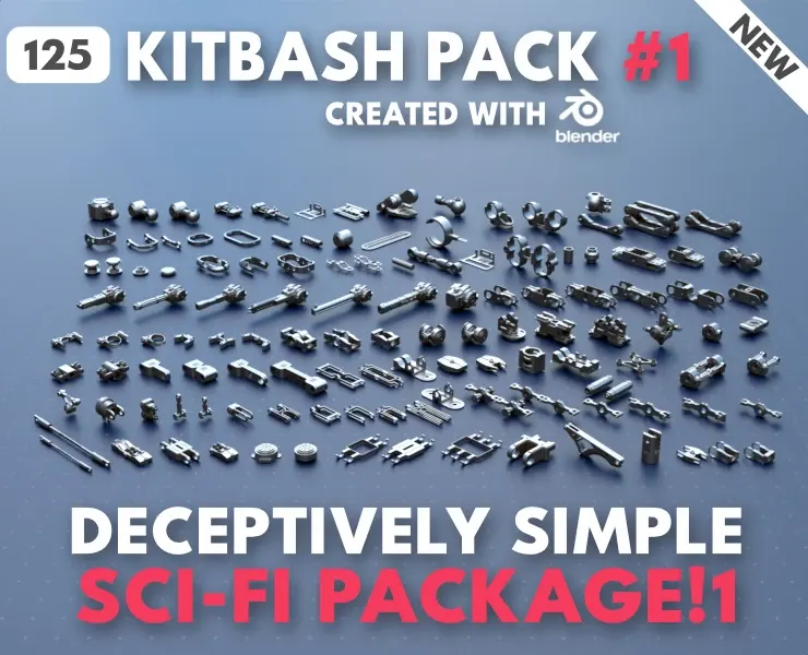 Sci-Fi Greeble Kitbash Pack #1 //125 Models