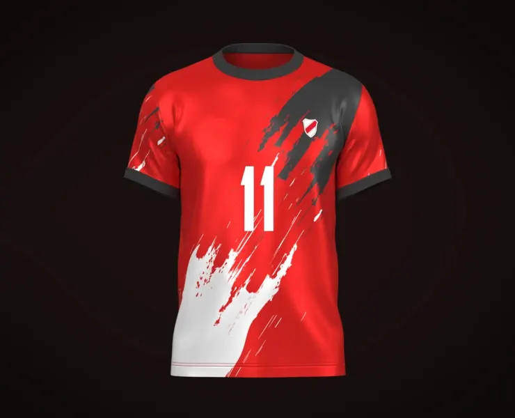 Soccer Football Red color Jersey Player-11 | Marvelous / Clo3d / obj / fbx