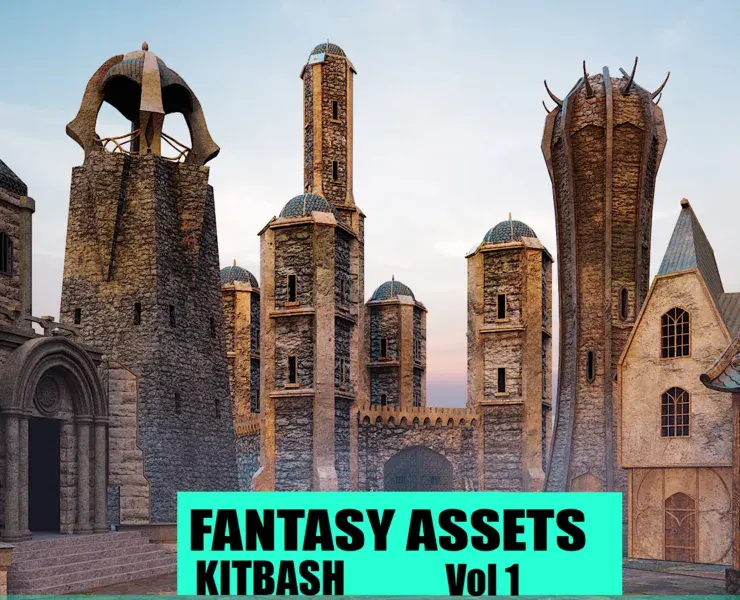 KITBASH : FANTASY ASSETS +TEXTURES Vol 1