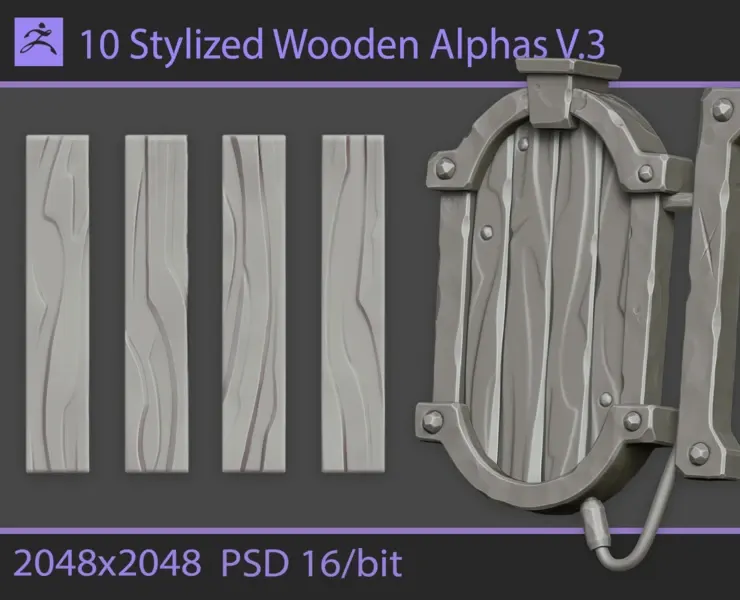 Stylized Wooden Alphas V.3