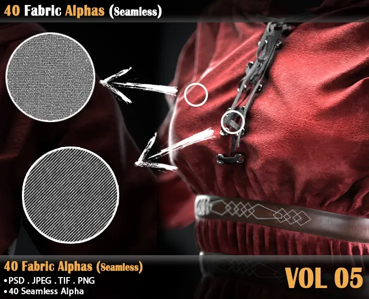 40 Fabric Alphas (seamless) - VOL 05