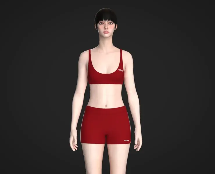 Ladies Bralette With Shorts | Marvelous / Clo3d / obj / fbx