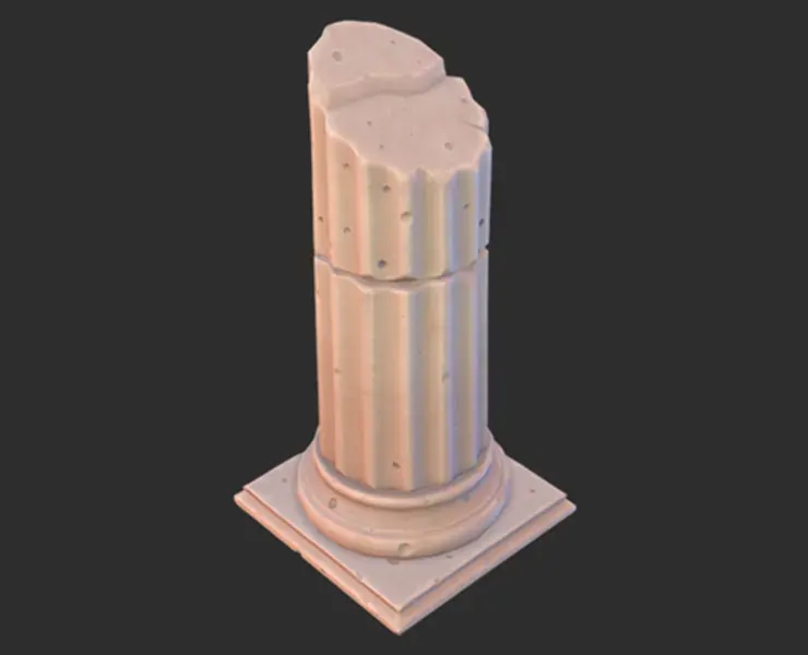 Stylized Broken Roman Pillar /Course