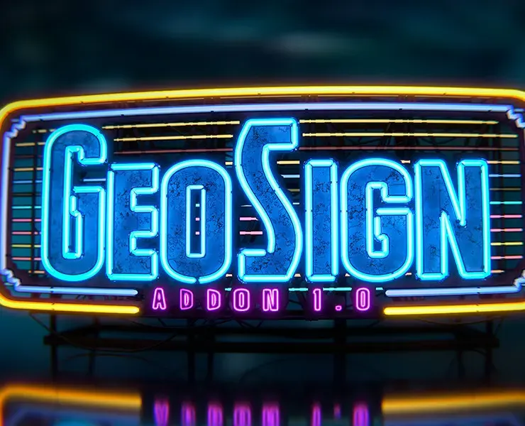 Geo Sign 1.0 (Sign Generator Addon) Blender Addon 3.4 / 3.5 / 3.6