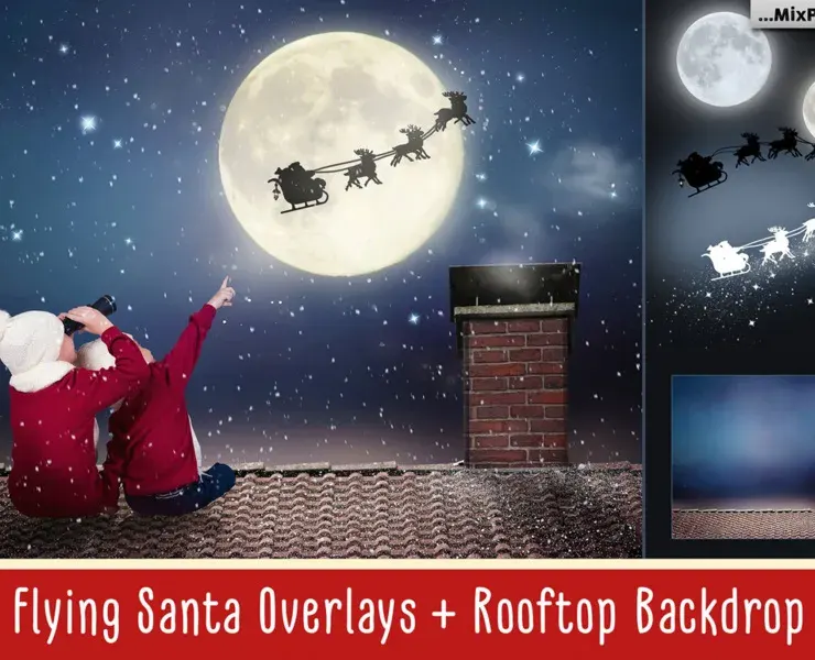 Flying Santa Overlays