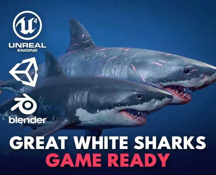 Great White Sharks - Game Ready