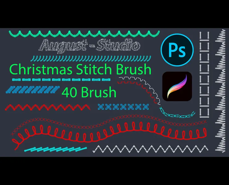 Christmas Stitch - PSD - Procreate