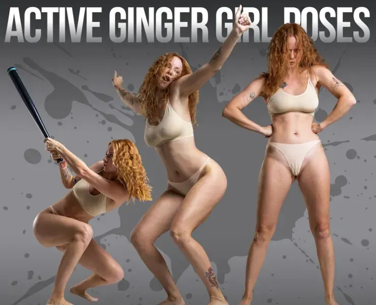 1200+ Active ginger girl poses