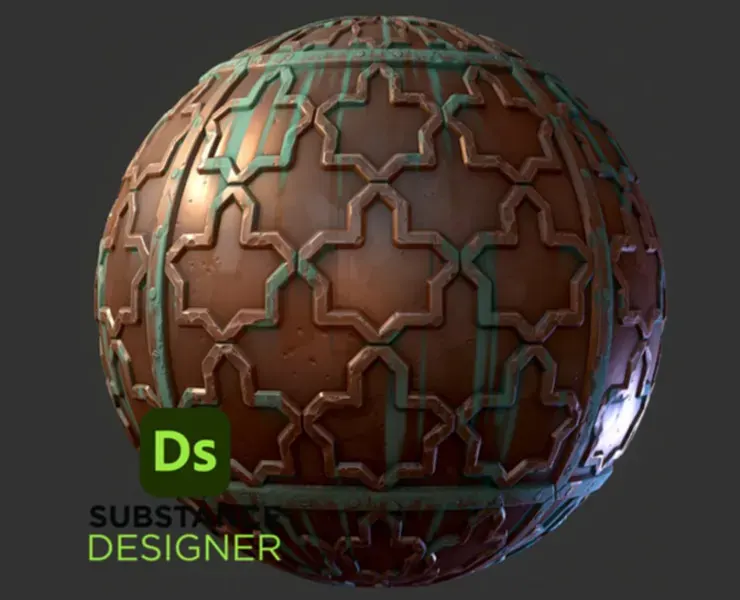 Stylized Metal Wall - Substance 3D Designer + Sbsar File