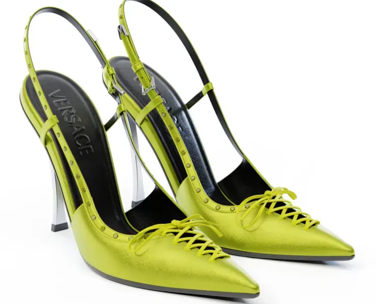 Versace Laced Pin Point Slingback Pumps