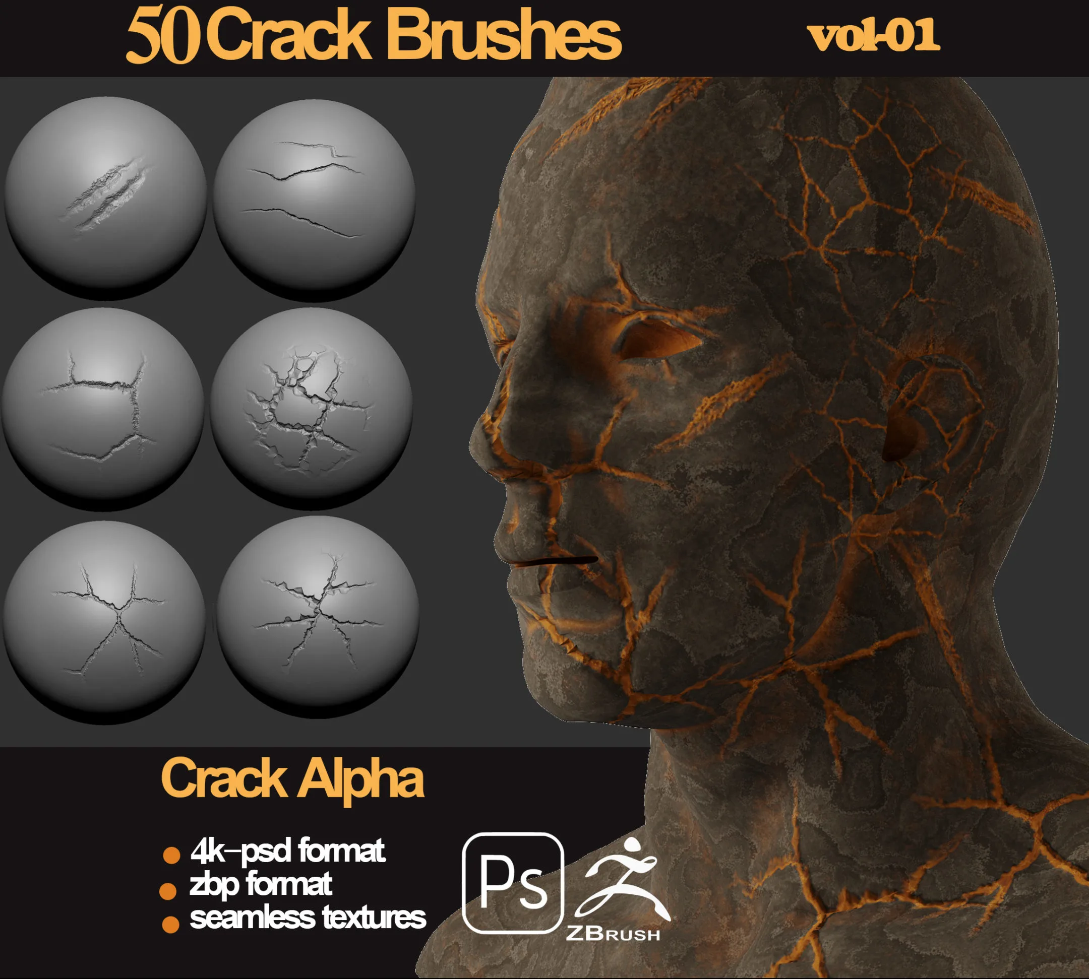 50 cracks alpha and brushes