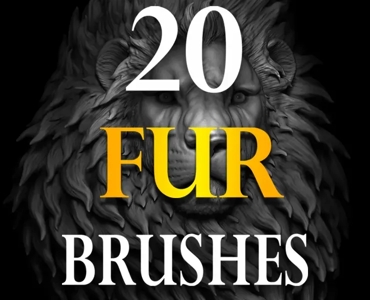 Zbrush + Blender - 20 Stylized Fur VDM Brush