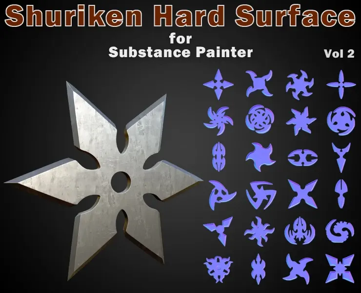 Shuriken Hard Surface for Substance Painter Vol 2