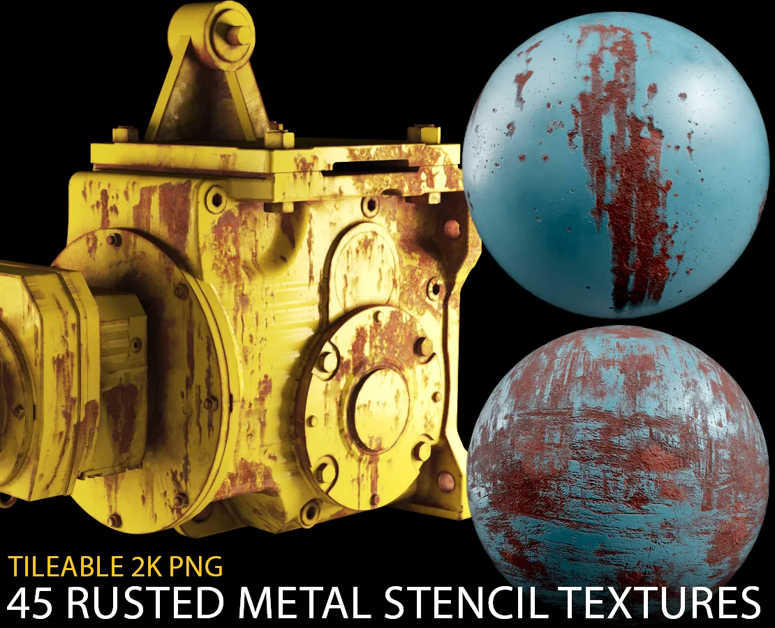 rusted metal stencil texture bundle