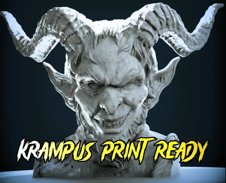 3D Printable Krampus "Evil Santa" Bust