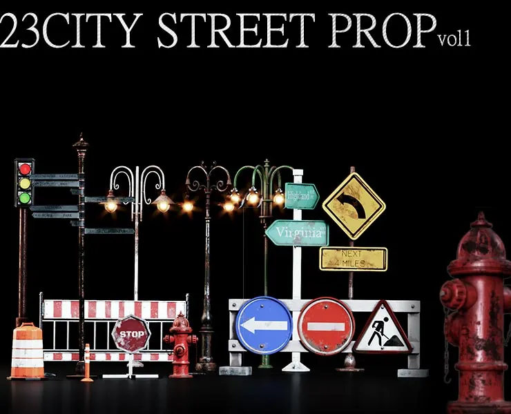 23 city street props - vol 01