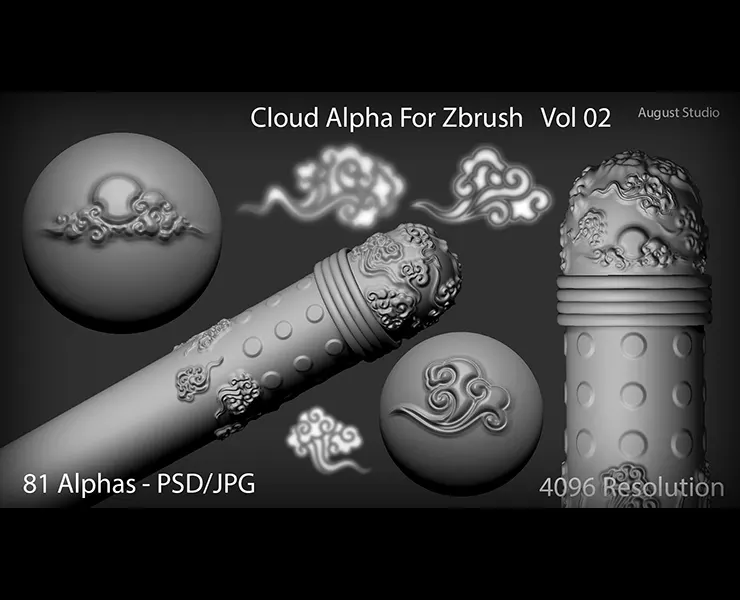 Cloud Alphas For Zbrush - Vol 02