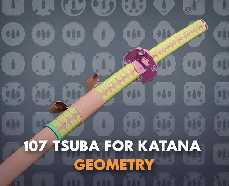 107 Tsuba [GEOMTRY] for Katana Zbrush [Blender] ▬▬ι═══════ﺤ